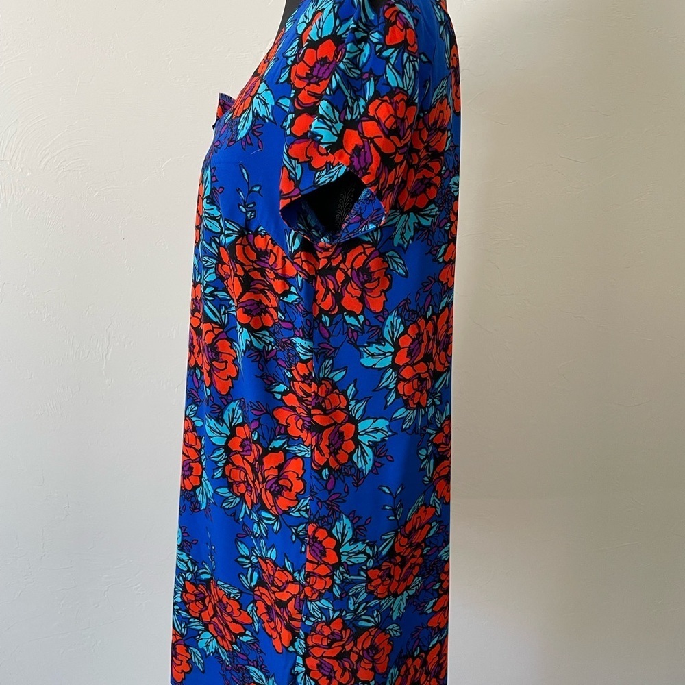 Giani Bernini Blue and Red Floral Mini Dress - Picture 2 of 6